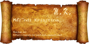 Mándi Krisztina névjegykártya